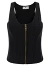 Elisabetta Franchi Structured Wool Blend Bustier Top In Black