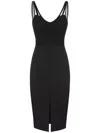 Elisabetta Franchi Bustier-top Crepe Midi Dress In Black