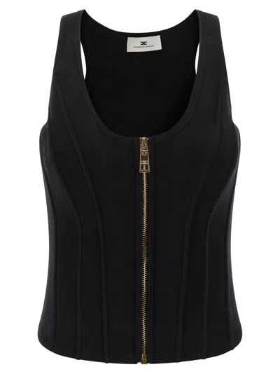ELISABETTA FRANCHI BUSTIER TOP TOPS BLACK