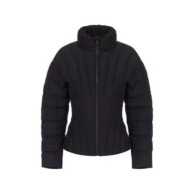 Elisabetta Franchi Bustier-quilted Puffer Jacket In Black