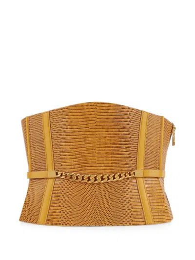 Elisabetta Franchi Bustier-style Leather Belt In 브라운