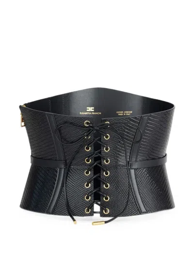 Elisabetta Franchi Bustier-style Leather Belt In Black