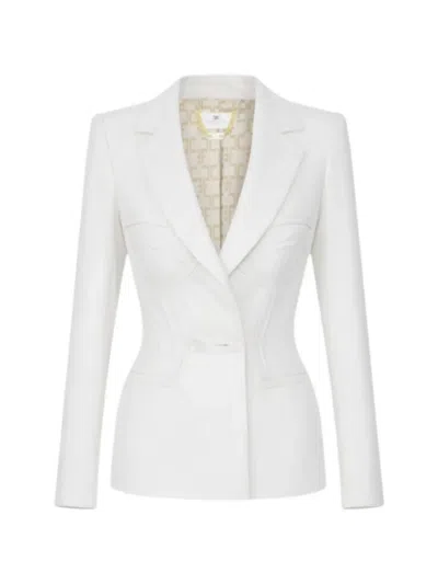 Elisabetta Franchi Bustier-style Raw-cut Jacket In White
