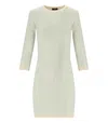 Elisabetta Franchi Butter Acqua Monogram Knitted Dress In Green