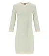 Elisabetta Franchi Butter Acqua Monogram Knitted Dress In Green