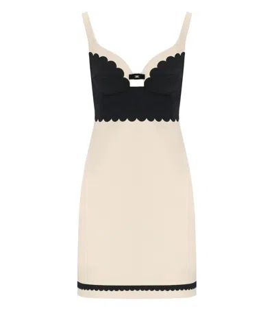 ELISABETTA FRANCHI ELISABETTA FRANCHI BUTTER AND BLACK DRESS