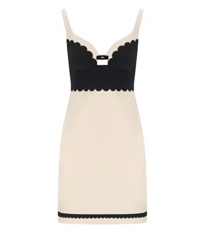 ELISABETTA FRANCHI BUTTER AND BLACK DRESS