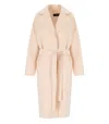 Elisabetta Franchi Butter Belted Coat In Neutral