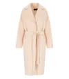 Elisabetta Franchi Butter Belted Coat In Neutral