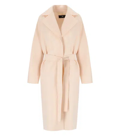 ELISABETTA FRANCHI ELISABETTA FRANCHI BUTTER BELTED COAT