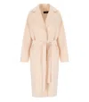 Elisabetta Franchi Butter Belted Coat In Neutral
