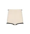 Elisabetta Franchi Multicolor High-waisted Shorts With Scalloped Hem In Neutral