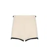 Elisabetta Franchi Multicolor High-waisted Shorts With Scalloped Hem In Neutral