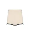 Elisabetta Franchi Multicolor High-waisted Shorts With Scalloped Hem In Neutral