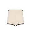 Elisabetta Franchi Multicolor High-waisted Shorts With Scalloped Hem In Neutral