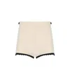 Elisabetta Franchi Multicolor High-waisted Shorts With Scalloped Hem In Neutral