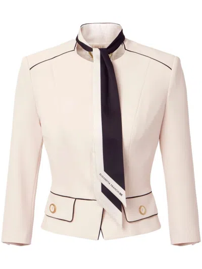 ELISABETTA FRANCHI BUTTER BLAZER WITH FAUX POCKET DETAIL