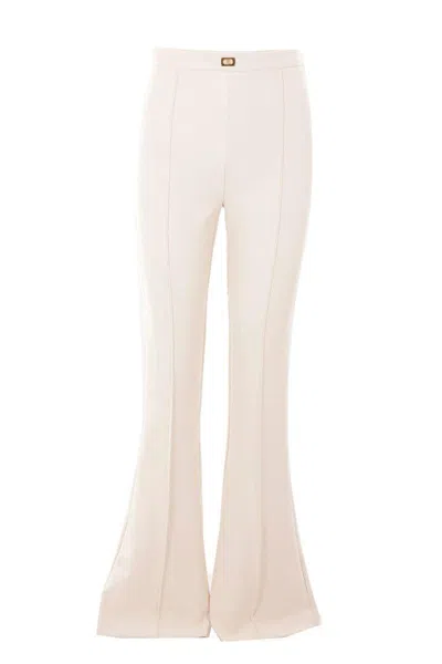 ELISABETTA FRANCHI ELISABETTA FRANCHI BUTTER FLARED TROUSER WITH LOGO