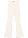 Elisabetta Franchi Butter Flared Trouser With Logo In White