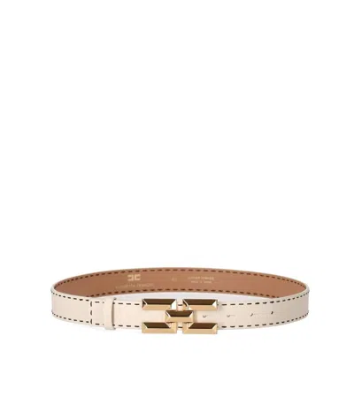 Elisabetta Franchi Butter High Waist Belt In White