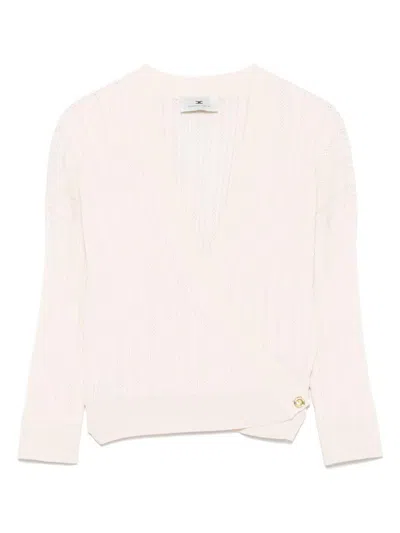 ELISABETTA FRANCHI ELISABETTA FRANCHI BUTTER KNIT V-NECK TOP