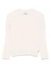 Elisabetta Franchi Beige V-neck Sweater With Side-buttoned Sleeves In Neutral
