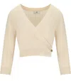 Elisabetta Franchi Butter Knitted Top With V-neck