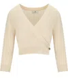 Elisabetta Franchi Butter Knitted Top With V-neck