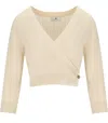 Elisabetta Franchi Butter Knitted Top With V-neck