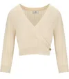 Elisabetta Franchi Butter Knitted Top With V-neck