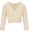 Elisabetta Franchi Butter Knitted Top With V-neck In Multi