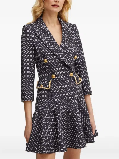 Elisabetta Franchi Button Chain Dress In Black