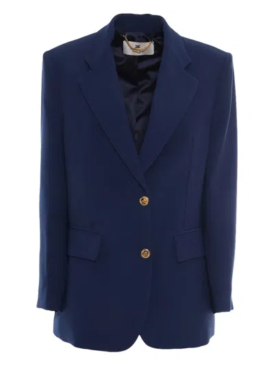 ELISABETTA FRANCHI BUTTON-CLOSURE BLAZER