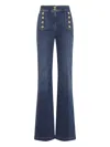 Elisabetta Franchi Blue Denim Cotton Jeans With Buttons In Blue