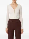 Elisabetta Franchi Button-detail Draped Top In White