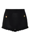 Elisabetta Franchi Button-detail Knitted Shorts In Black