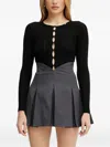 Elisabetta Franchi Button-detail Ribbed-knit Top In Black