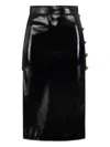 Elisabetta Franchi Button-detail Slit Midi Skirt In Black