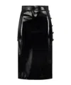 Elisabetta Franchi Button-detail Slit Midi Skirt In Black