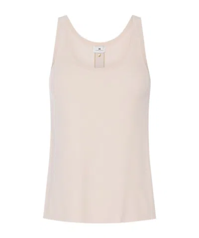 Elisabetta Franchi Button Detail Tank Top In Neutral
