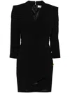 Elisabetta Franchi Button-detailed Crepe Mini Dress In Black