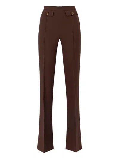 ELISABETTA FRANCHI BUTTON-DETAILED FLARED TROUSERS