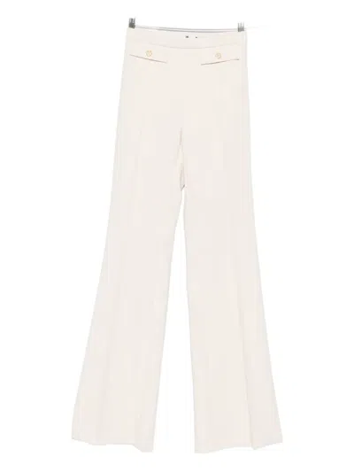 Elisabetta Franchi Button-detailed Flared Trousers In White