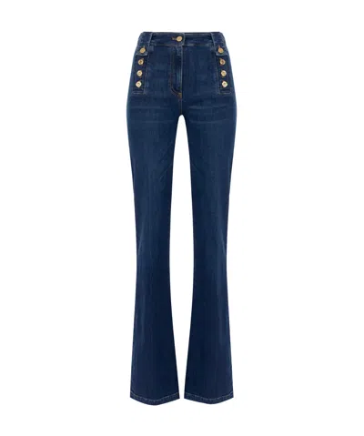 ELISABETTA FRANCHI BUTTON-DETAILED JEANS
