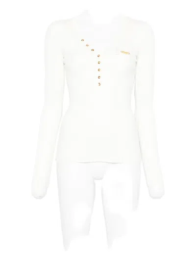 Elisabetta Franchi Knitted Sweater In White