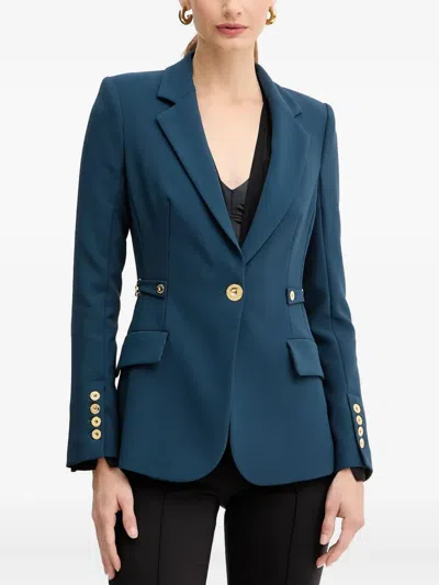 Elisabetta Franchi Button Embellished Blazer In Blue