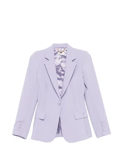 Elisabetta Franchi Button-embellished Blazer In Purple