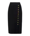 Elisabetta Franchi Button Embellished Knitted Skirt In Black
