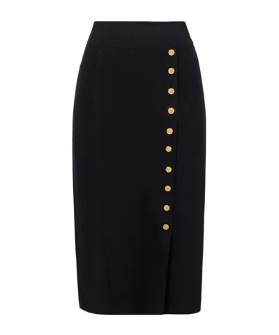 ELISABETTA FRANCHI ELISABETTA FRANCHI BUTTON EMBELLISHED KNITTED SKIRT