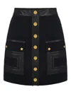 Elisabetta Franchi Button-embellished Mini Skirt In Black